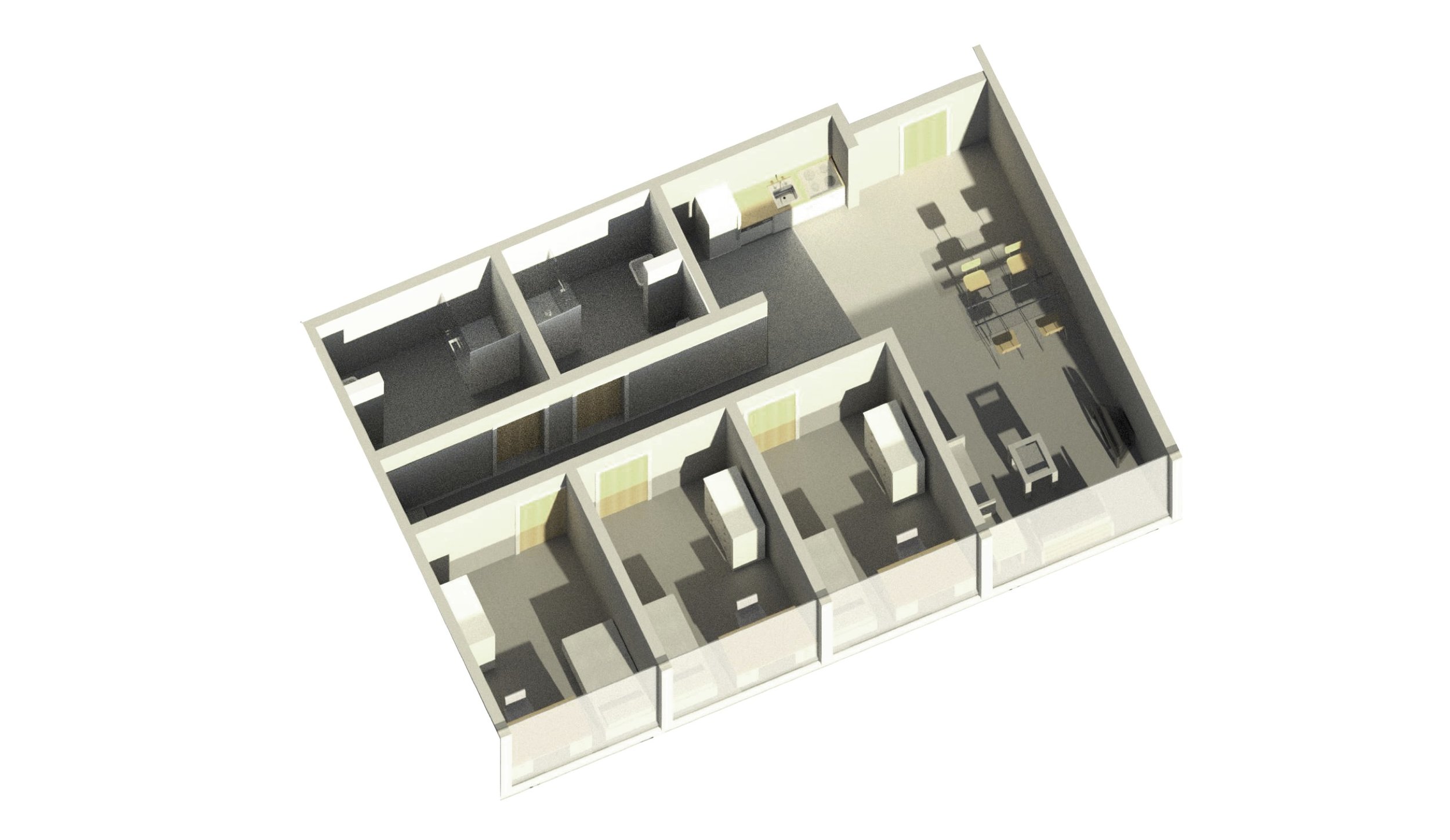  Student Three-Bedroom Render 