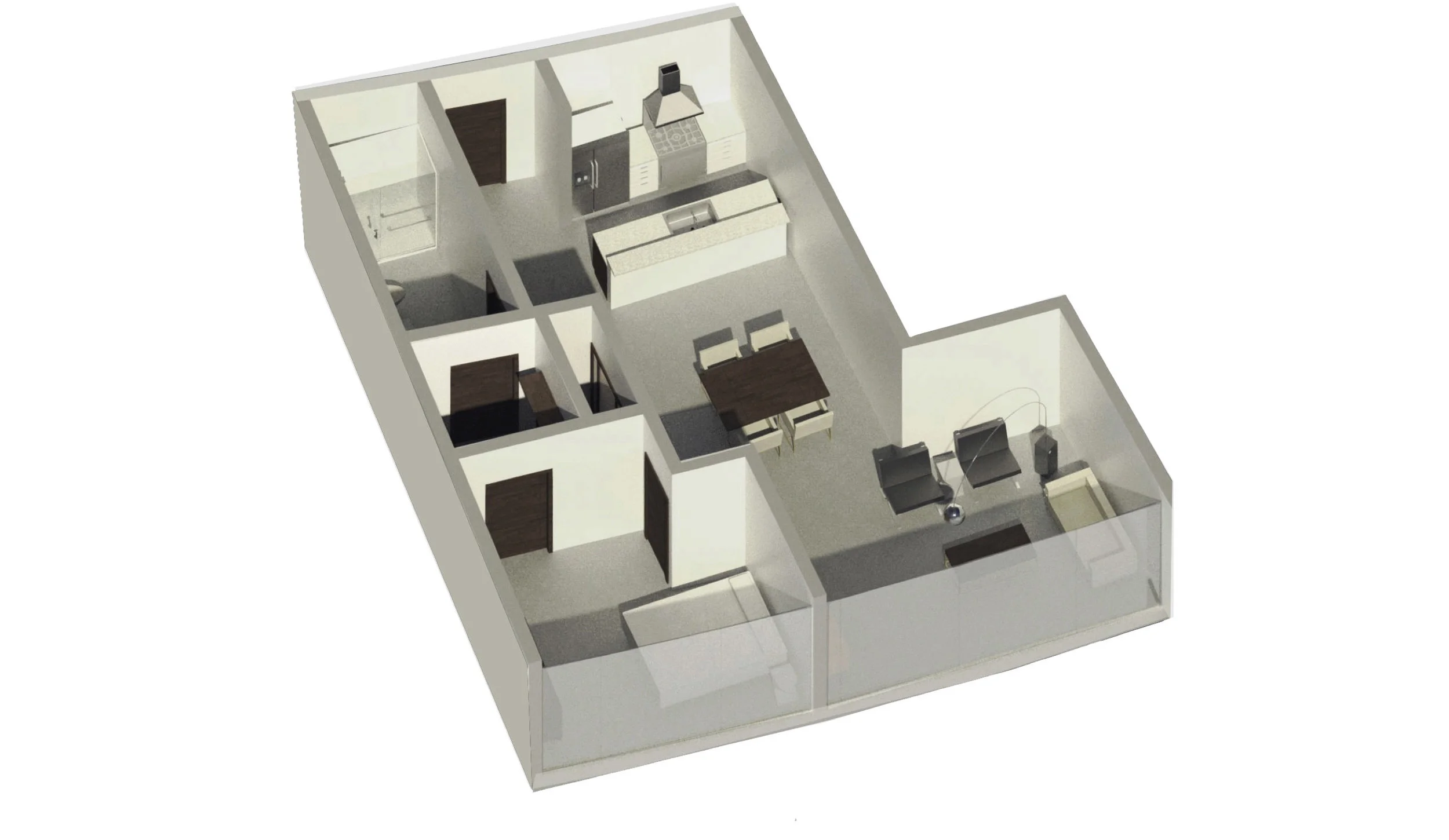  Residential One-Bedroom Render 