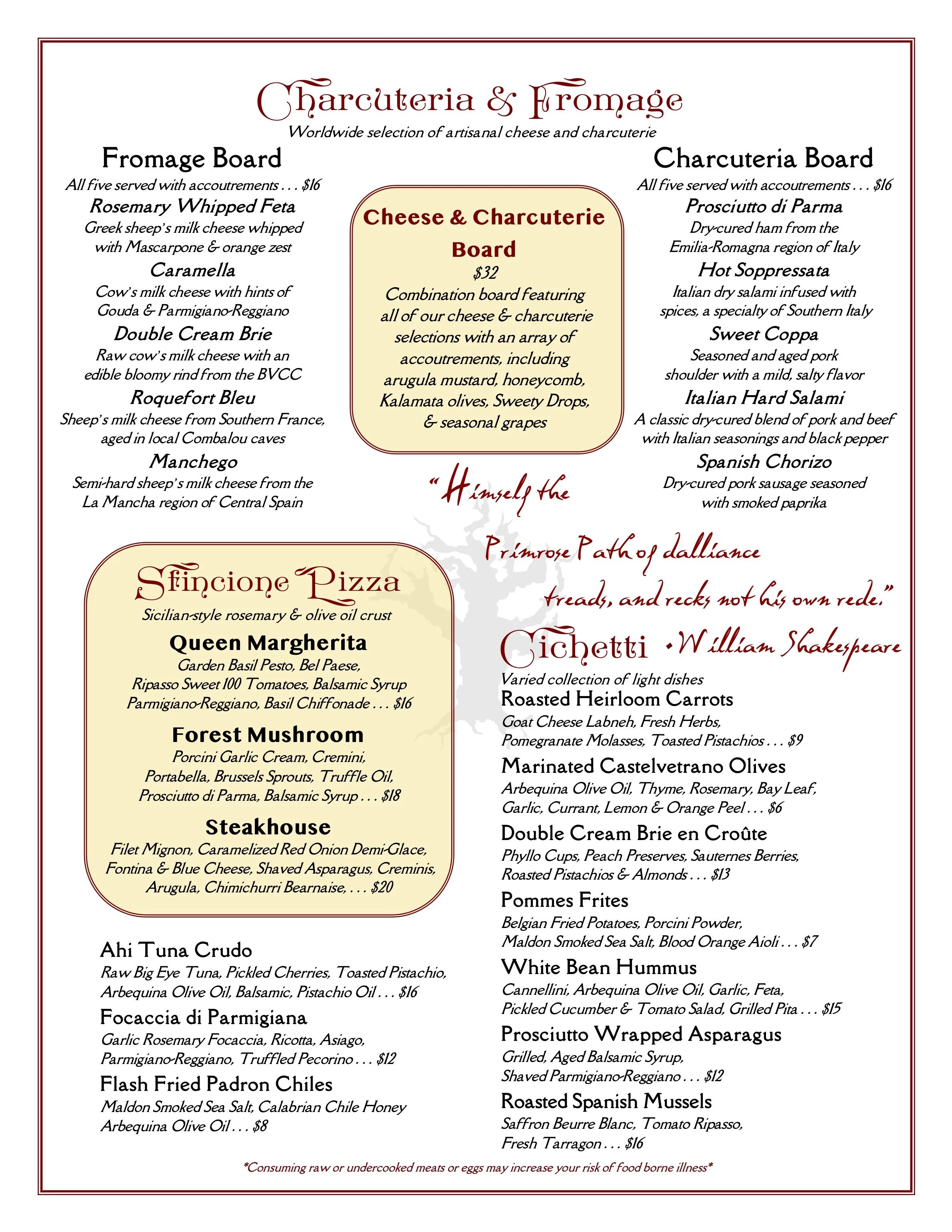 Menu — Primrose Path
