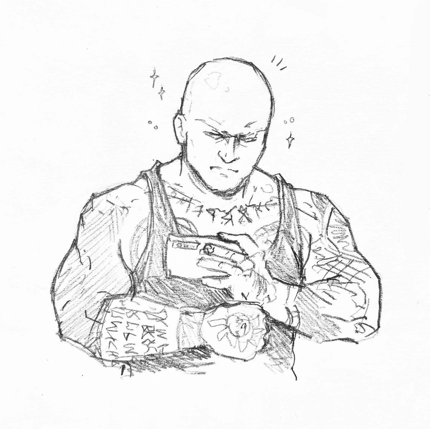 A warmup sketch of my beefy brother, @poolblade. 🐄 🥩 

-
-
-
#art #artist #artwork #sketch #sketches #sketchbook #pencil #pencildrawing