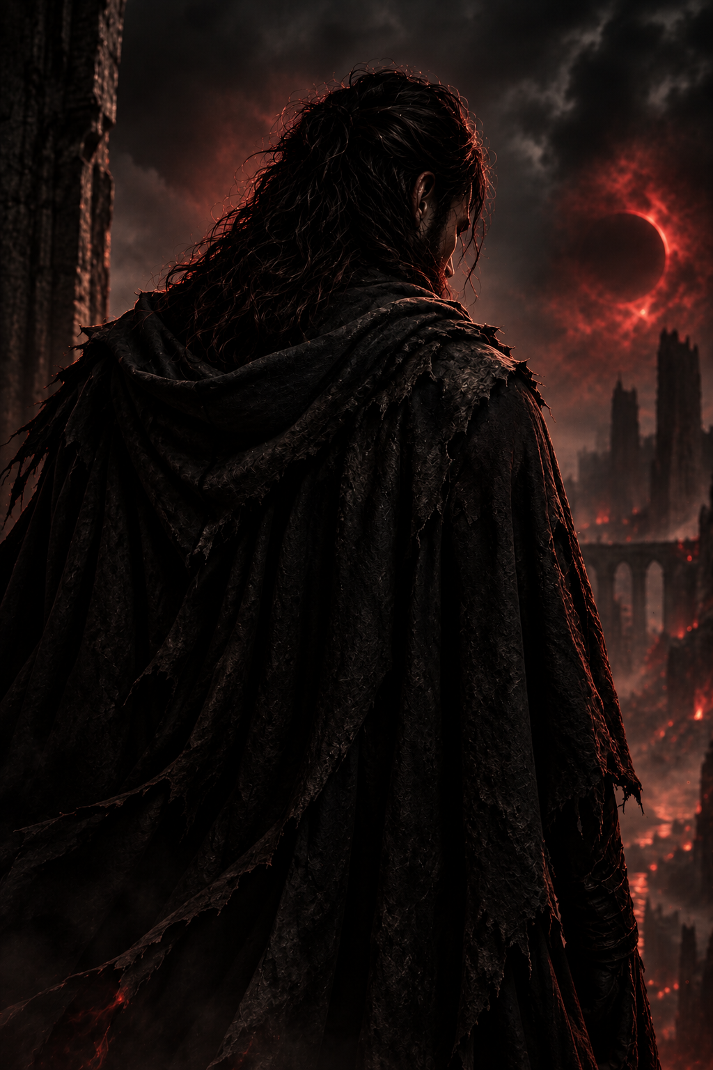 A mysterious figure seen from behind