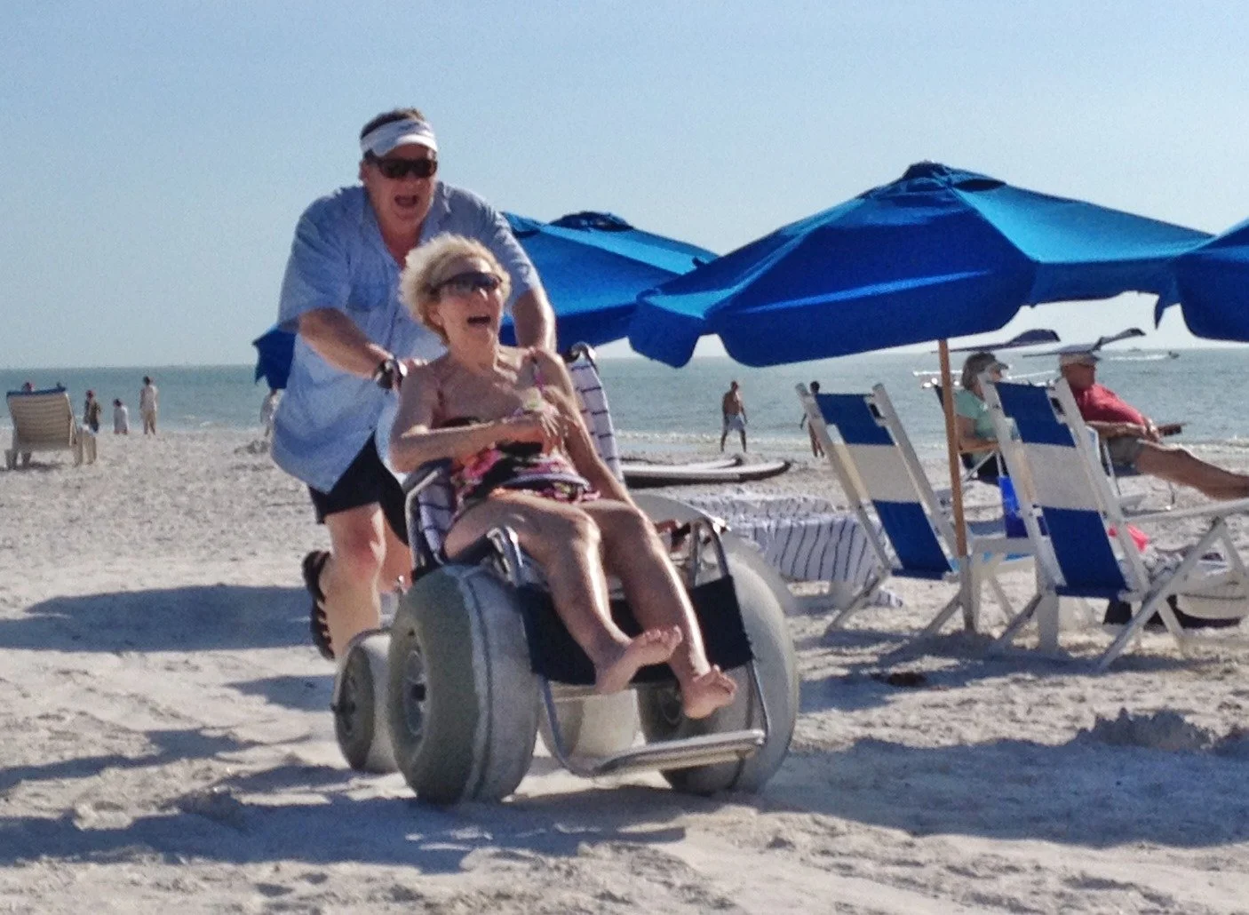 Good Times in a DeBug Beach Wheelchair
