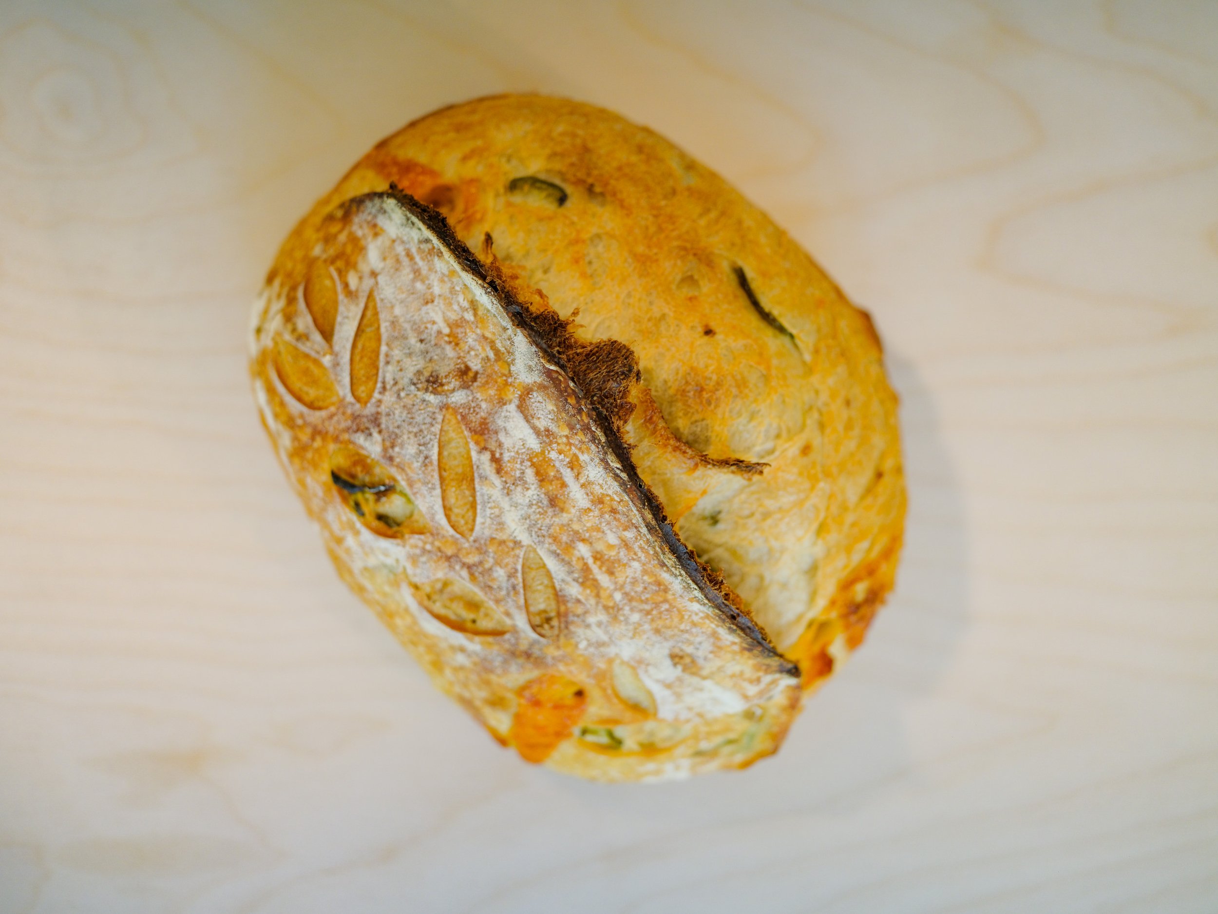 Jalapeño Cheddar Sourdough Country Loaf