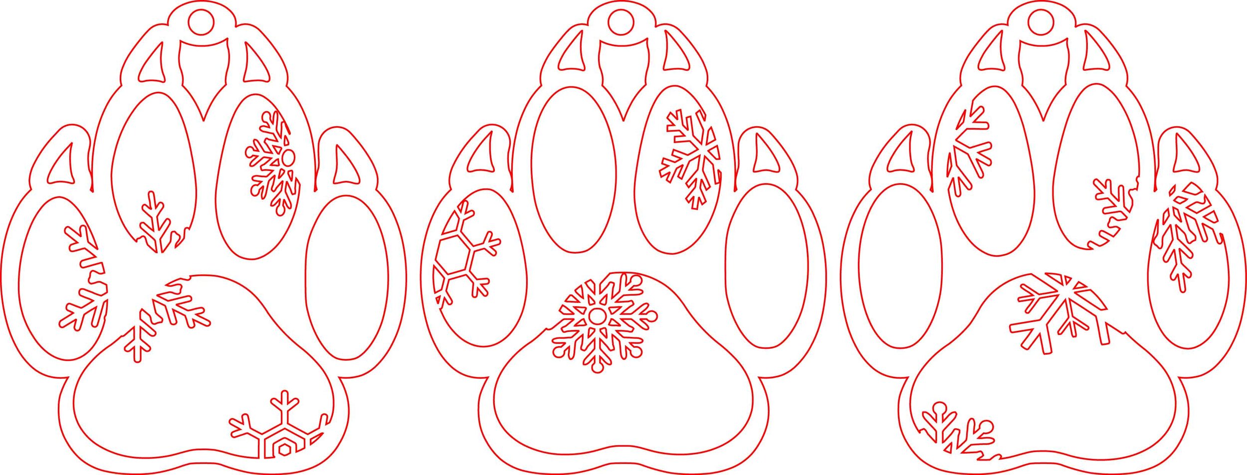 Cat Paw _No FillFile contains cutting only. File formats available are AI, PDF, CDR, and SVG. The CDR file contains hairline stroke for cutting. AI and PDF file contain 0.001” stroke. The SVG file is 1pt stroke.