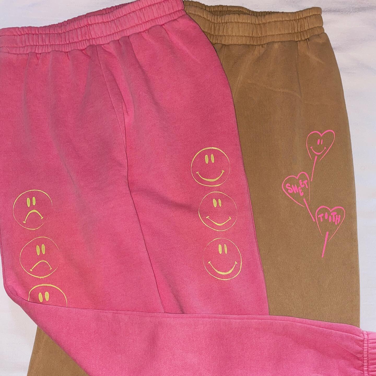 nothing better than a good pair of sweatpants 🤠

some of my ~favorite~ custom designs that I&rsquo;ve done for some of my ~favorite~ ladies @sophiaalevy @babytrinn