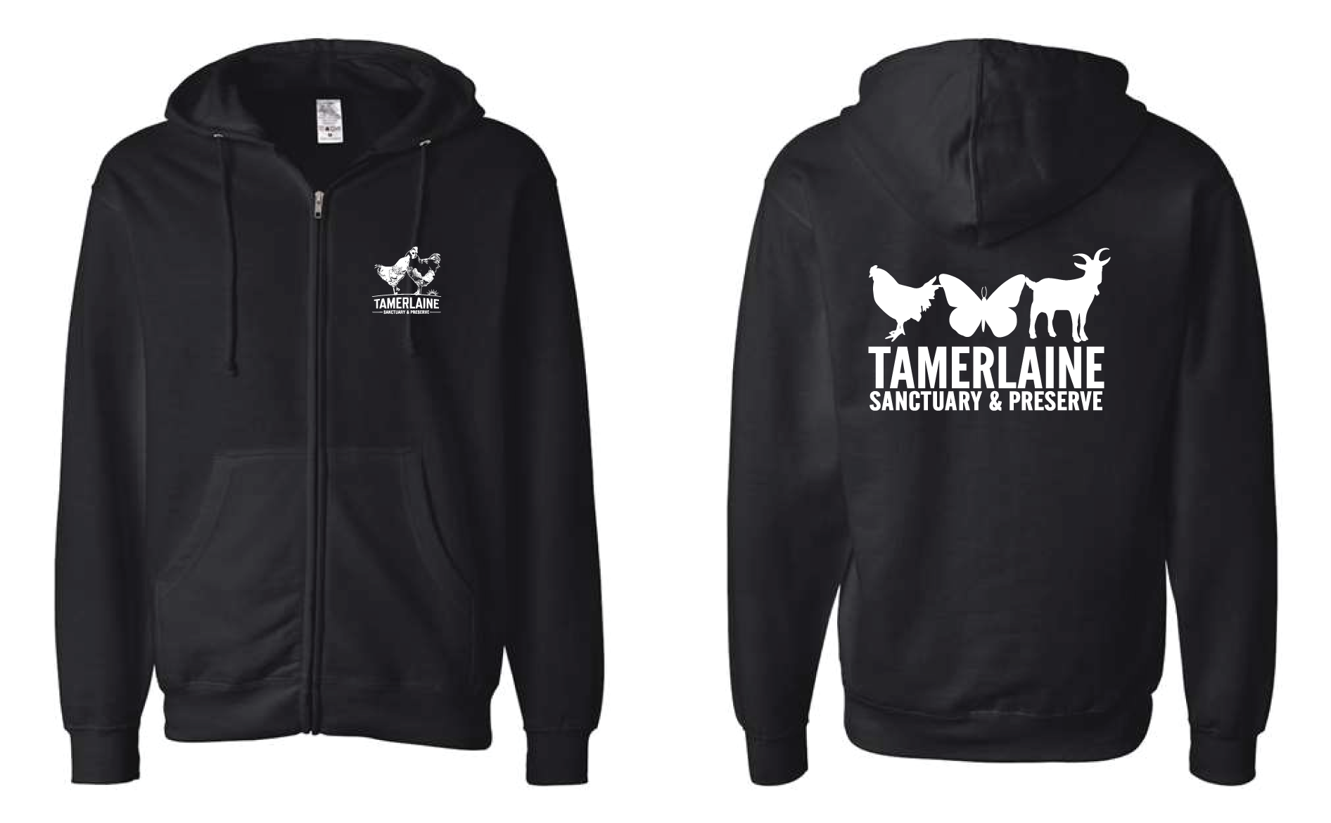 Double Logo Black Zip Hoodie