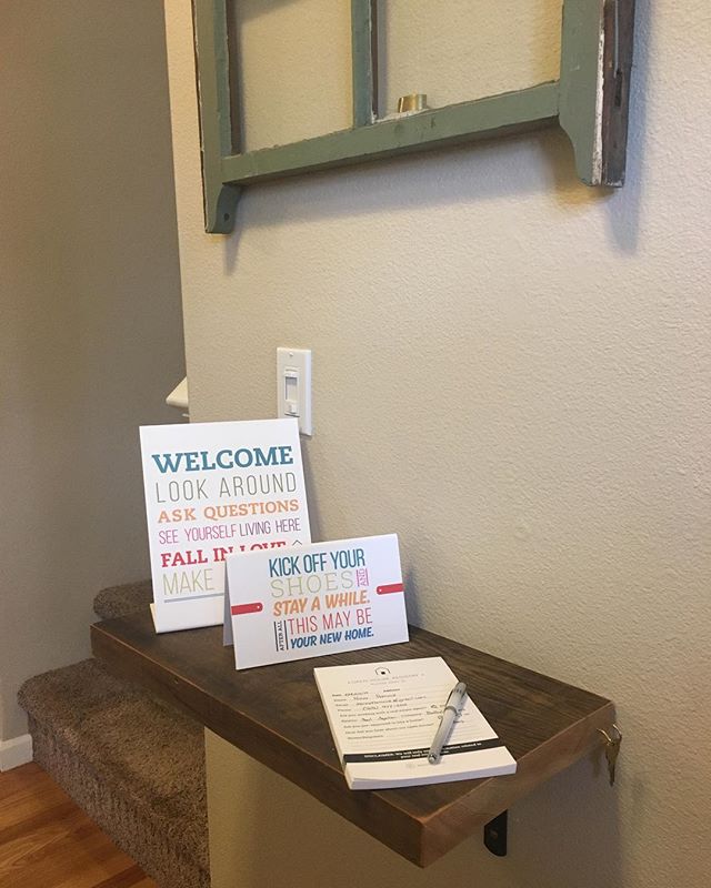 This little shelf my handy client built in the entry hall is perfect for my @allthingsrealestate marketing materials! #openhouse#realtorlife#allthingsrealestate#listingbroker