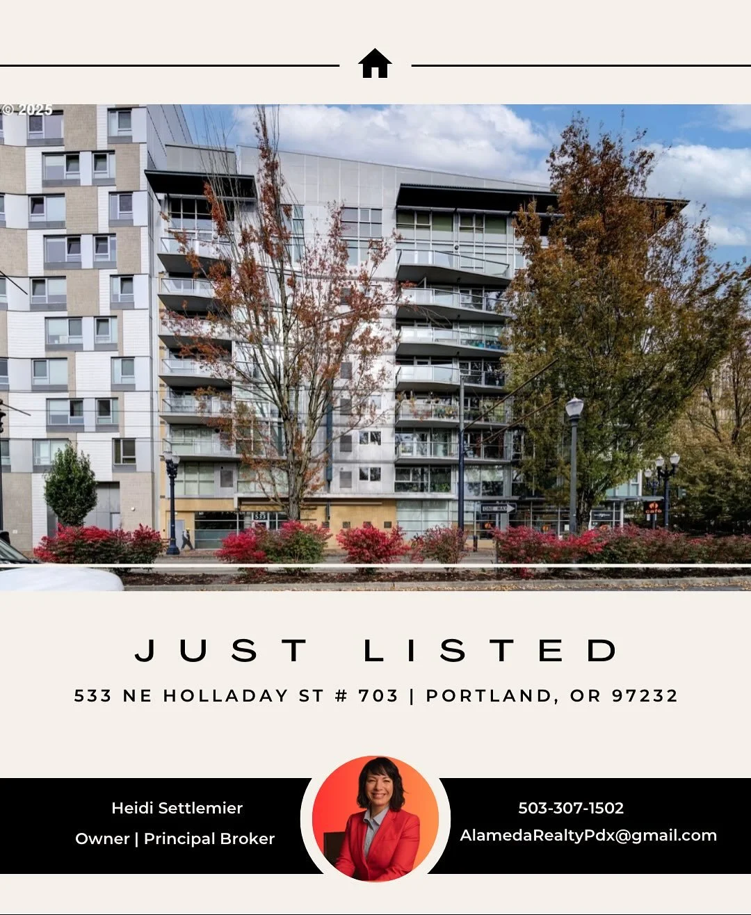 JUST LISTED 🏡❤️🔑 
CASCADIAN COURT CONDO

533 NE Holladay St #703 
Portland, OR 97232
$300,000

This 7th-floor corner condo is wrapped in floor-to-ceiling glass, filling the home with southern sunlight and framing sweeping views of Downtown Portland