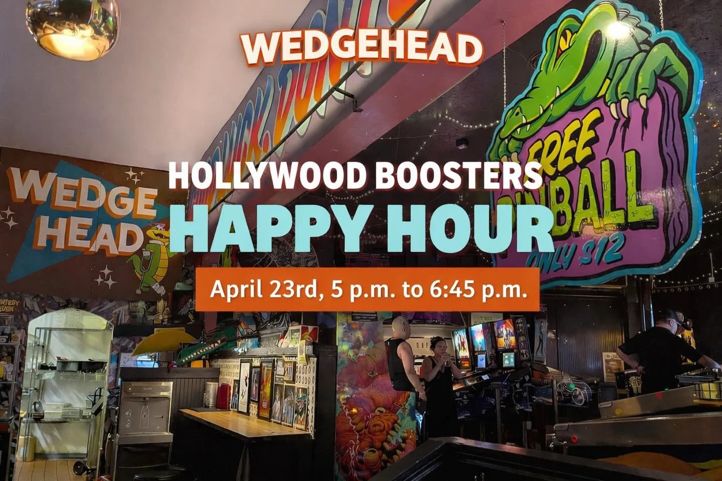 🎉🍻 Hollywood Boosters Happy Hour 🍻🎉

Join us for a fun, laid-back evening at one of Portland&rsquo;s most unique spots!

📍 Wedgehead PDX
📅 Thursday, April 23rd
⏰ 5:00 PM &ndash; 6:45 PM

Come connect, unwind, and enjoy great company (and maybe 