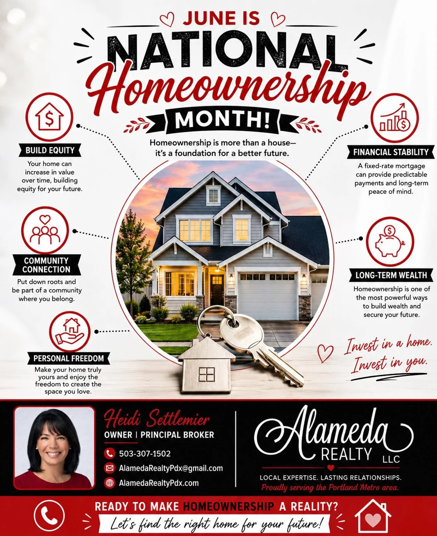 🏡✨ June is National Homeownership Month! ✨🏡

Owning a home is about so much more than having a place to live&mdash;it&rsquo;s about building equity, creating stability, investing in your future, and putting down roots in a community you love.

Whet