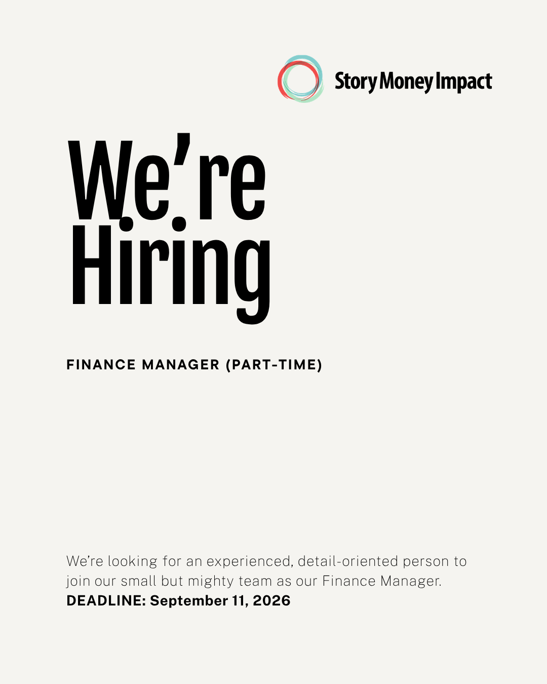 HIRING: Finance Manager