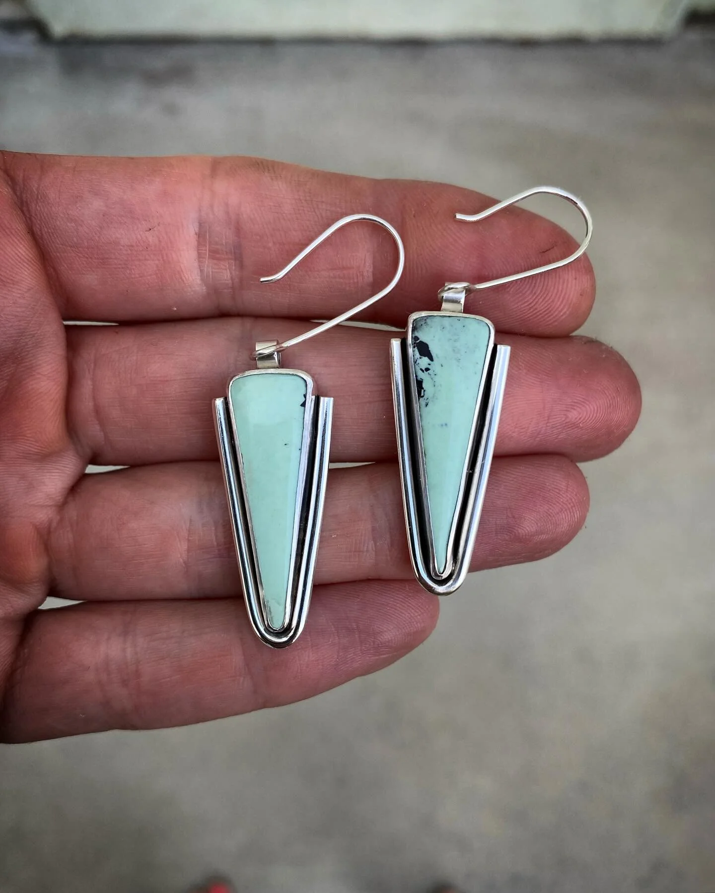 Frog Blossom Variscite Half Wrap Earrings✨✨

Happy to announce I have another set of earrings available! 

I loved the last set so much, I couldn&rsquo;t wait to make this pair! I just adore these stones and their sneaky black matrix 🖤

*Earrings me