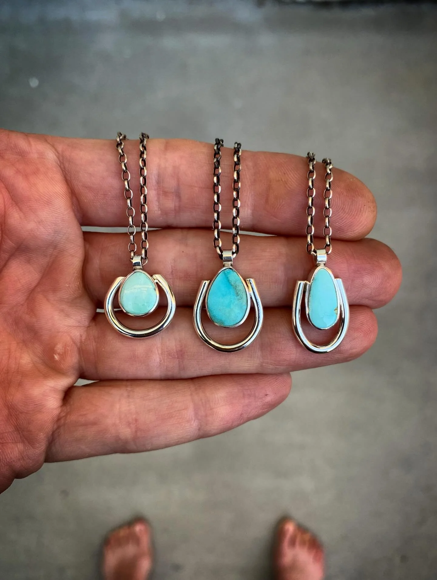 Blue Gem + Skyline Turquoise Halo Wrap Pendants✨✨✨

Introducing the Halo Wrap Pendant&hellip;

This design has been half finished in my head for years now&hellip;.sometimes it takes the perfect stones to make a design fully come together 🖤

Left - S