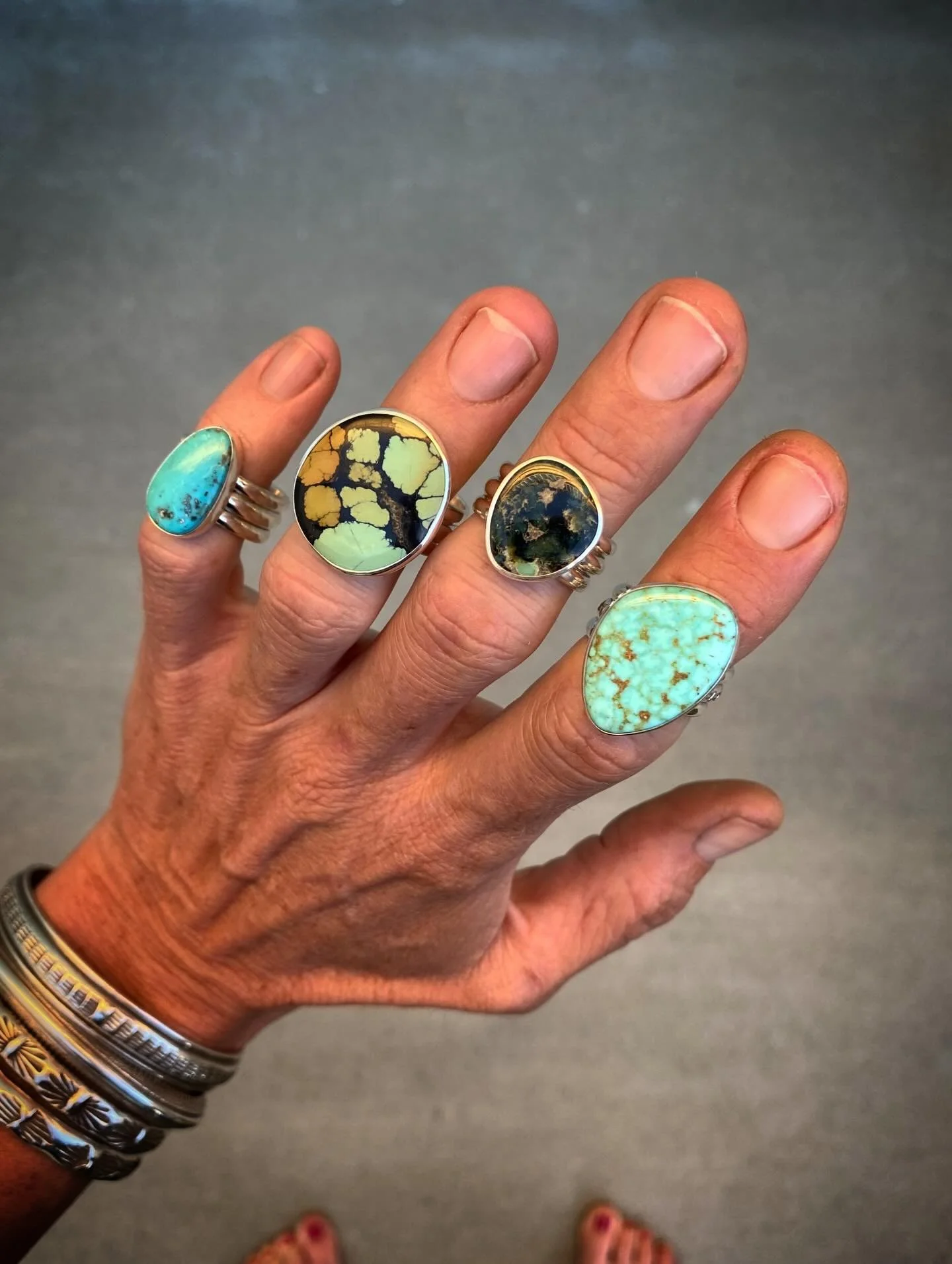 Handful of Turquoise + Variscite ✨✨✨

A lovely little mix of Ready to Ship and Custom pieces, I love a good group shot! 

All available Ready to Ship rings are listed on the website, link in Bio! Use code &ldquo;FREESHIP&rdquo; at checkout for free D