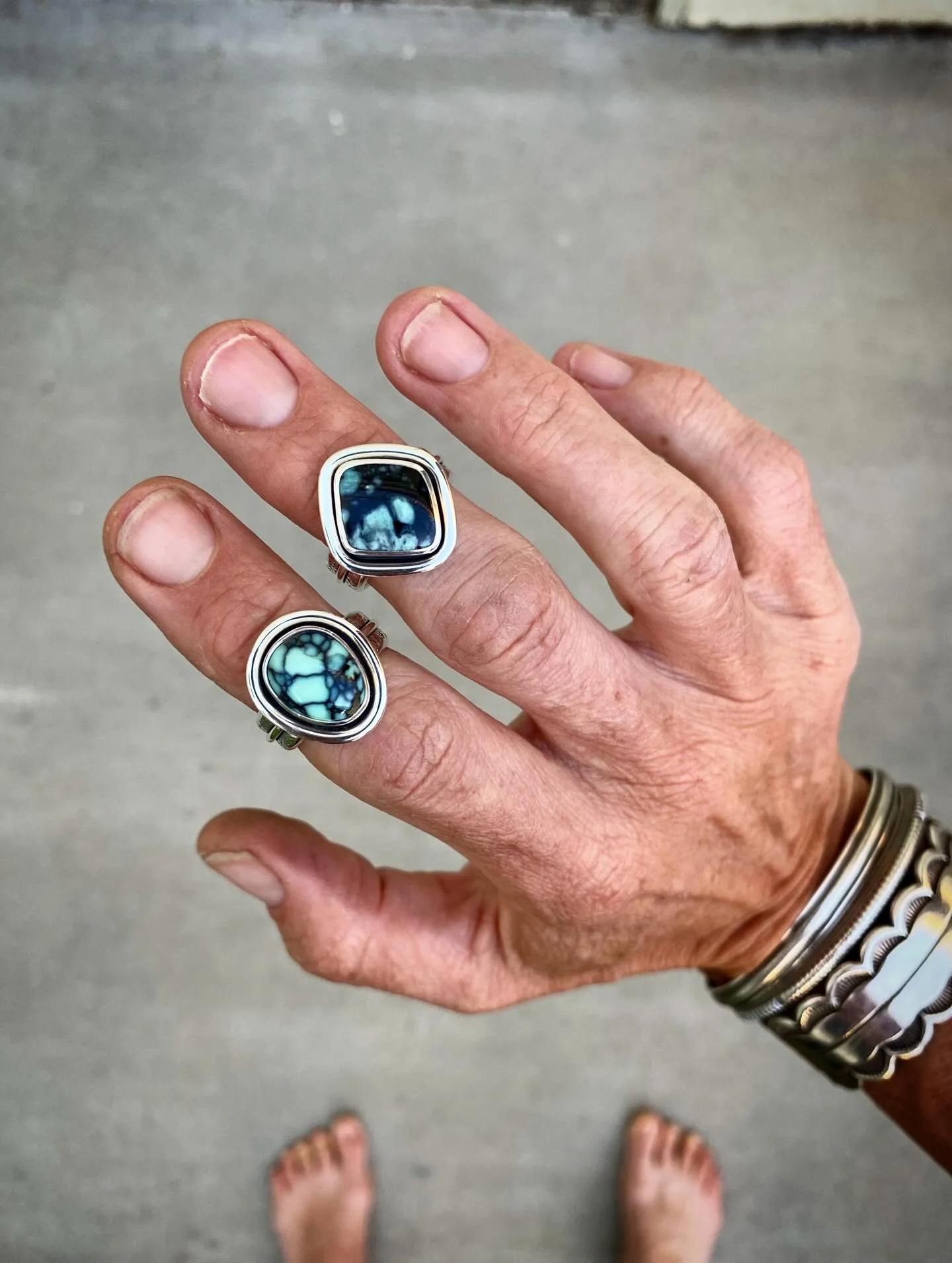 Angel Wing + New Lander Variscite Dainty Wrap Rings✨✨

Loving these gorgeous stones set in The Dainty Wrap with an old classic band style, textured wrap band! 

The perfect little ring for your everyday adventures 🖤

Index - Angel Wing Variscite - F