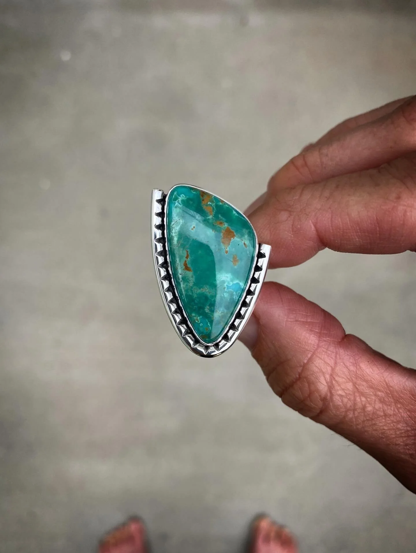 Patagonia Turquoise Saw Cut Border Statement Ring ✨✨

It&rsquo;s been, shockingly, over four years since I&rsquo;ve created a piece with the Saw Cut Border design!? 

I&rsquo;m so grateful for my client&rsquo;s request for me to revisit this design. 
