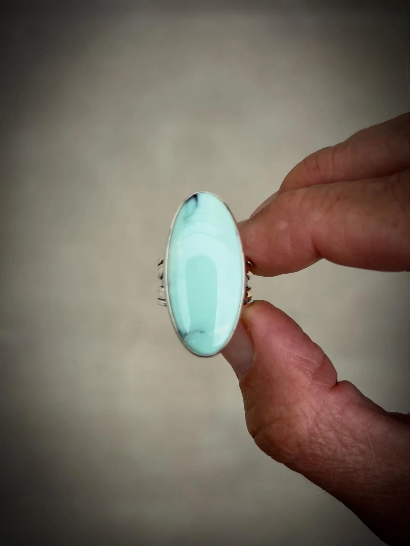 High Grade Aloe Variscite Statement Band Ring ✨✨

The Aloe ring of my dreams&hellip;sigh. 

The color on this one is unmatched ❤️&zwj;🔥

NFS✨

NFS✨