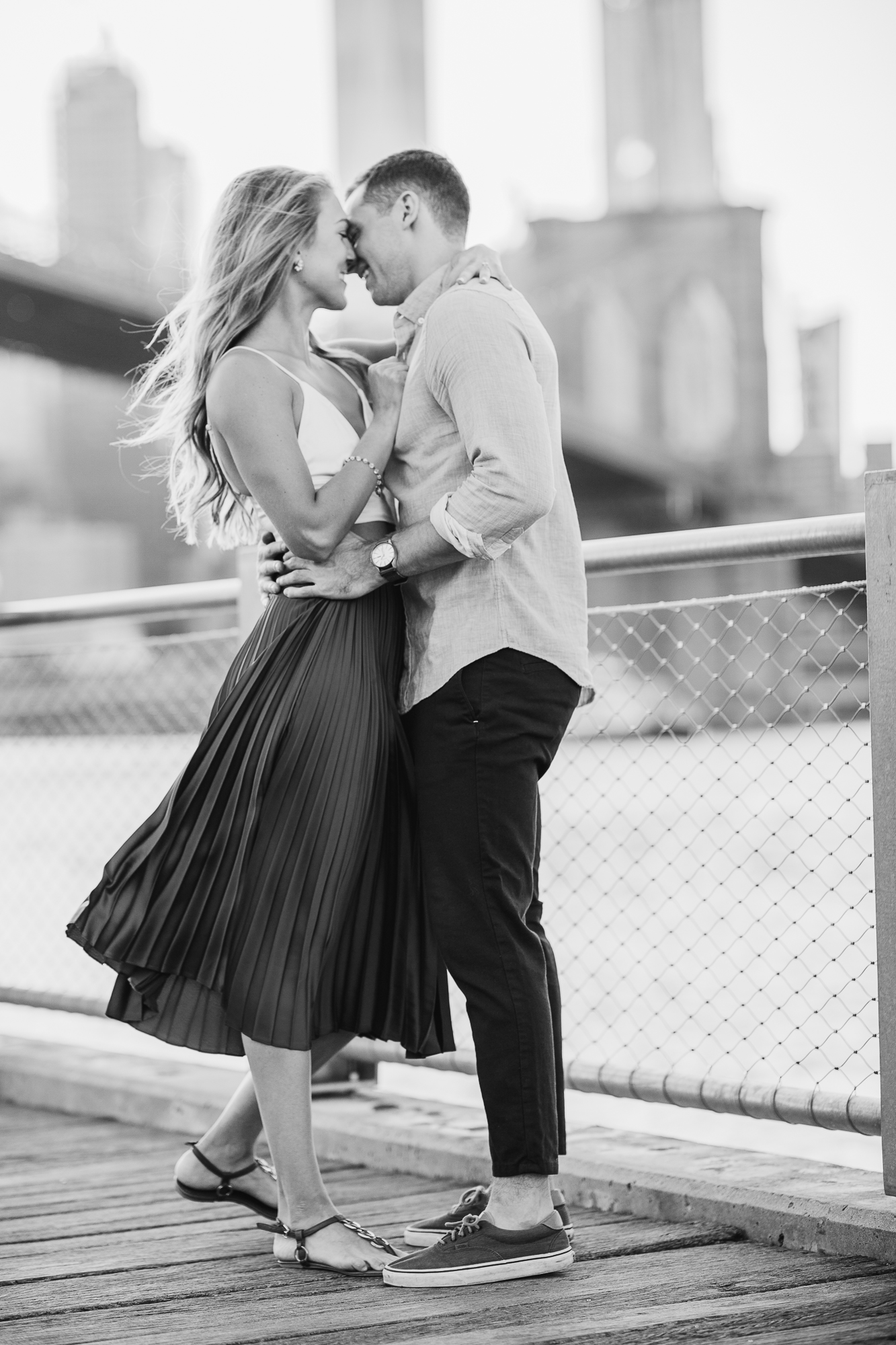 Elegant Brooklyn Bridge Park Engagement Photos