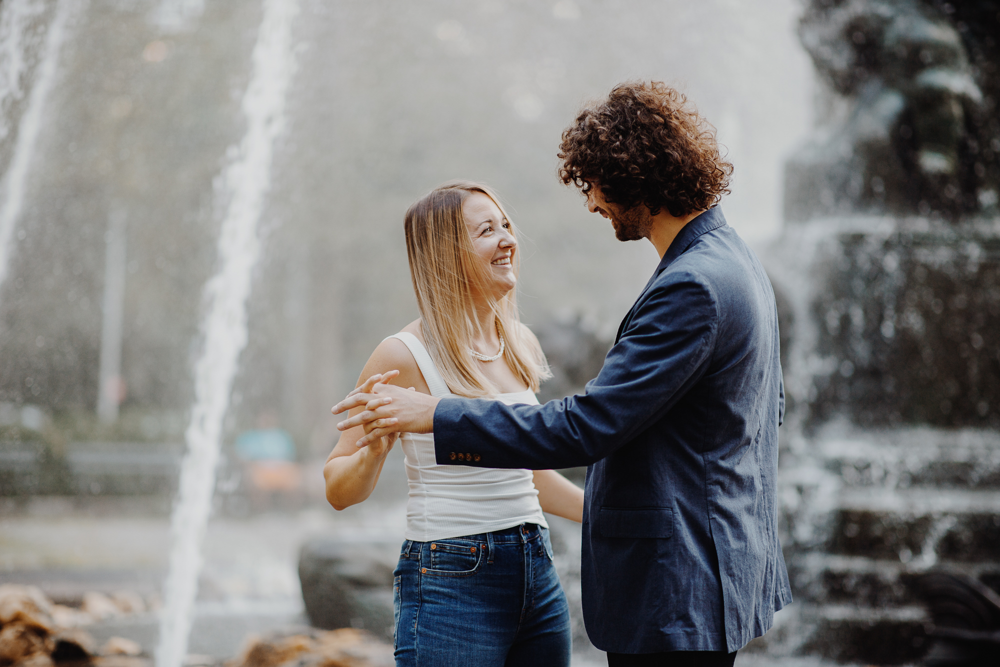 Charming Engagement Photos in Grand Army Plaza