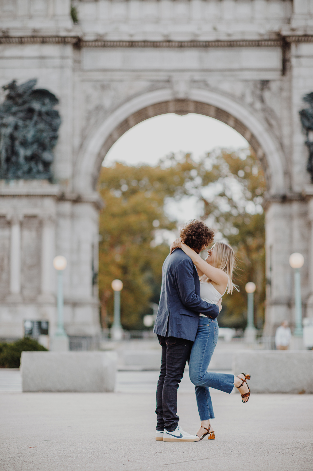 Flawless Engagement Photos in Grand Army Plaza