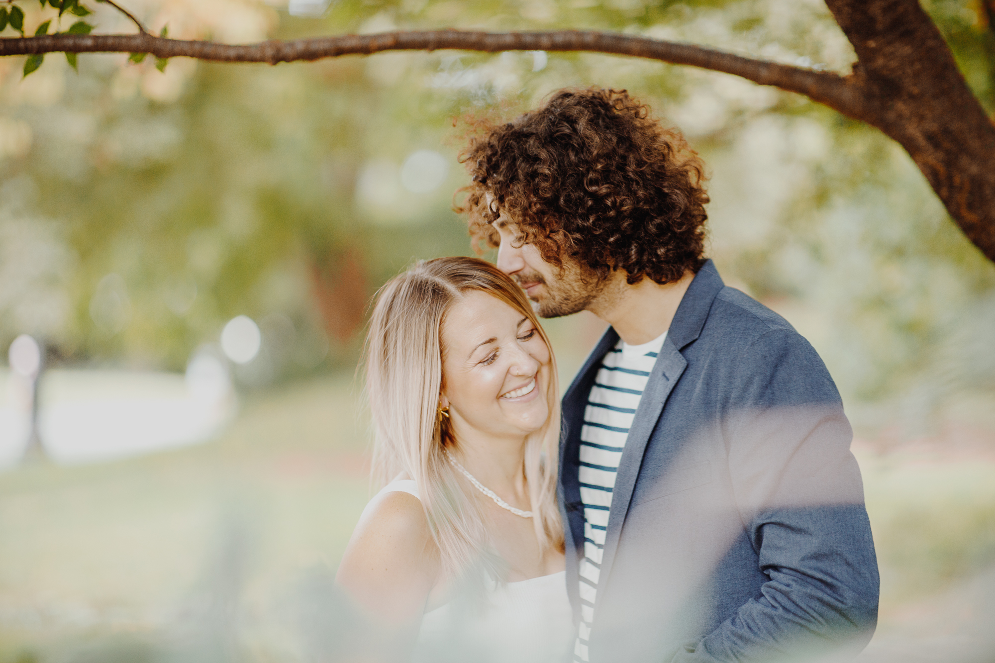 Touching Engagement Photos in Grand Army Plaza