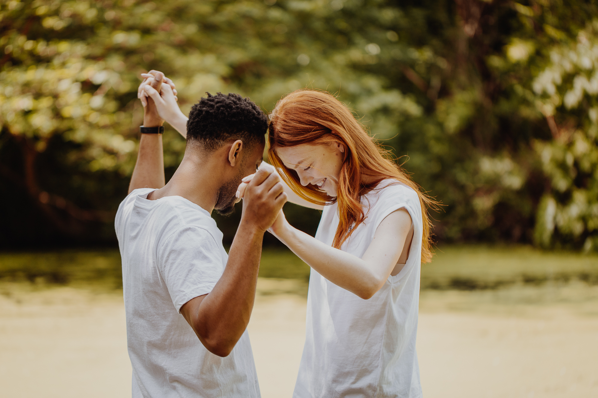 Touching Prospect Park Engagement Photography