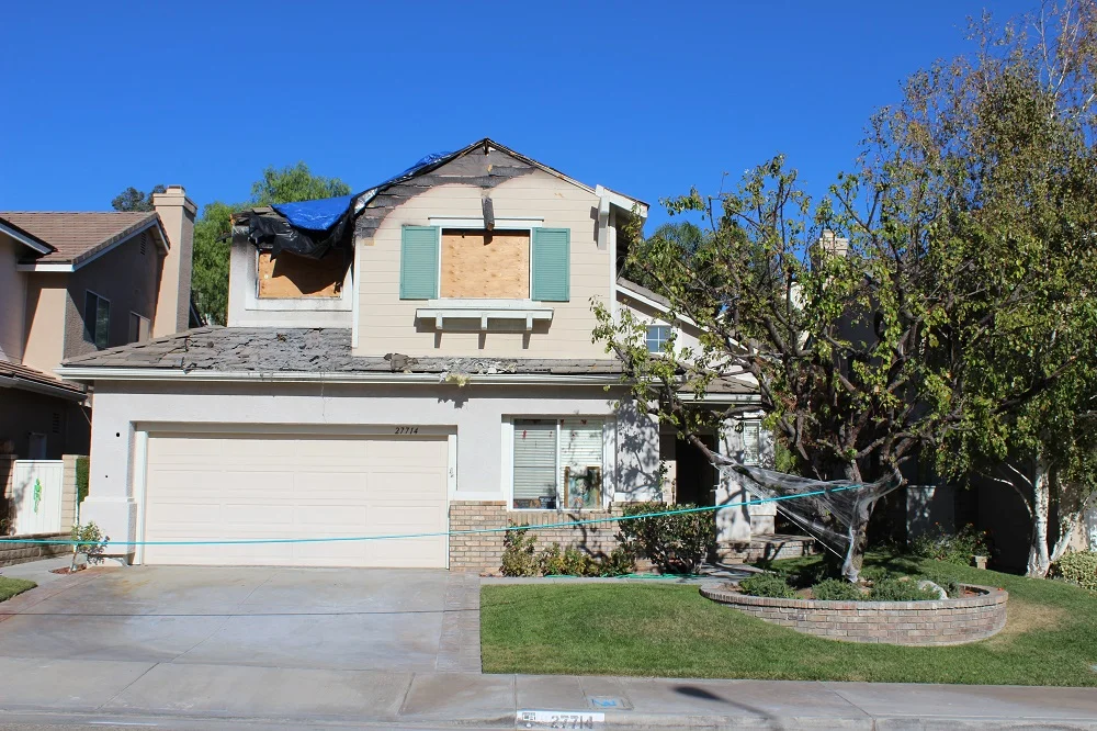 Fire Damage to Home in Santa Clarita, CA (before)