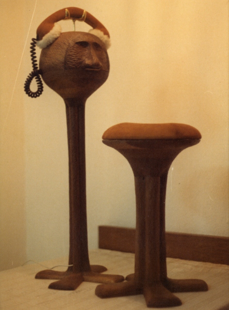 Telephone and Stool
