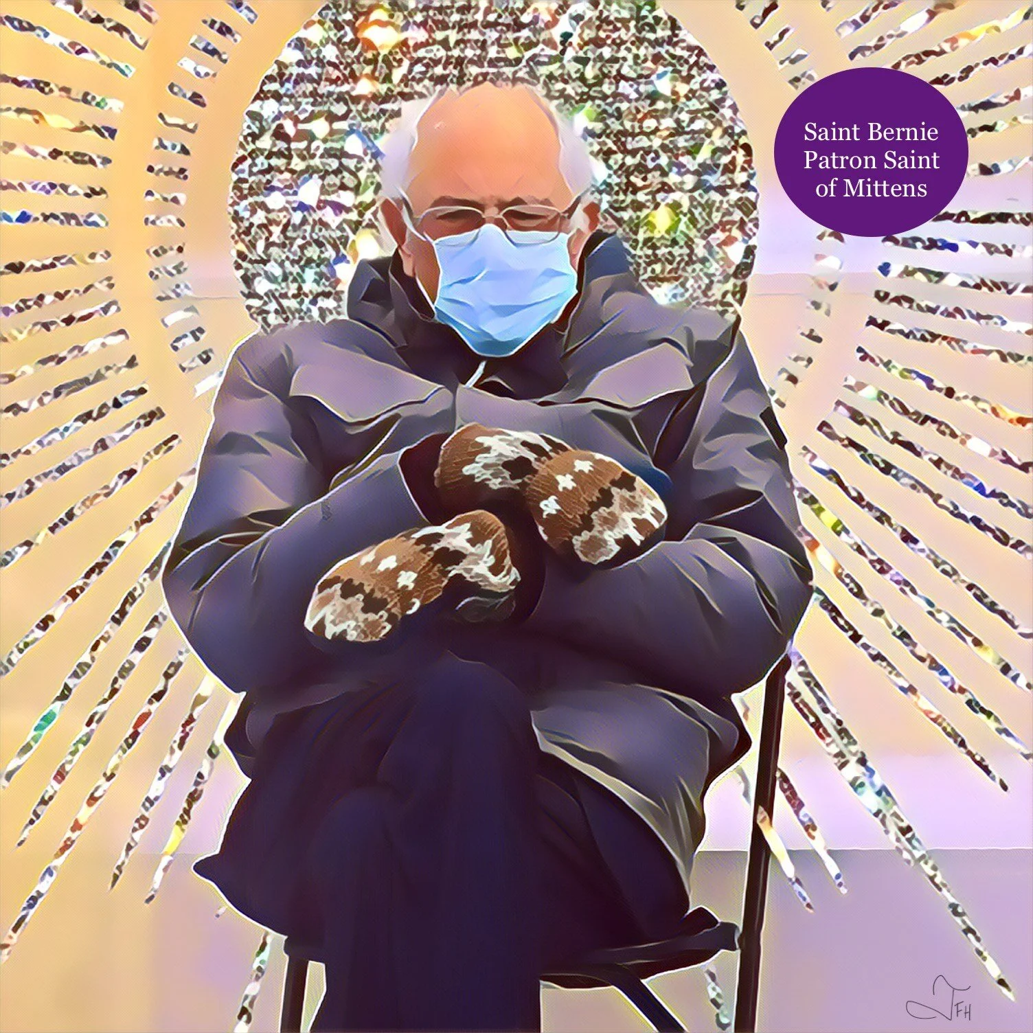 Saint Bernie, Patron Saint of Mittens