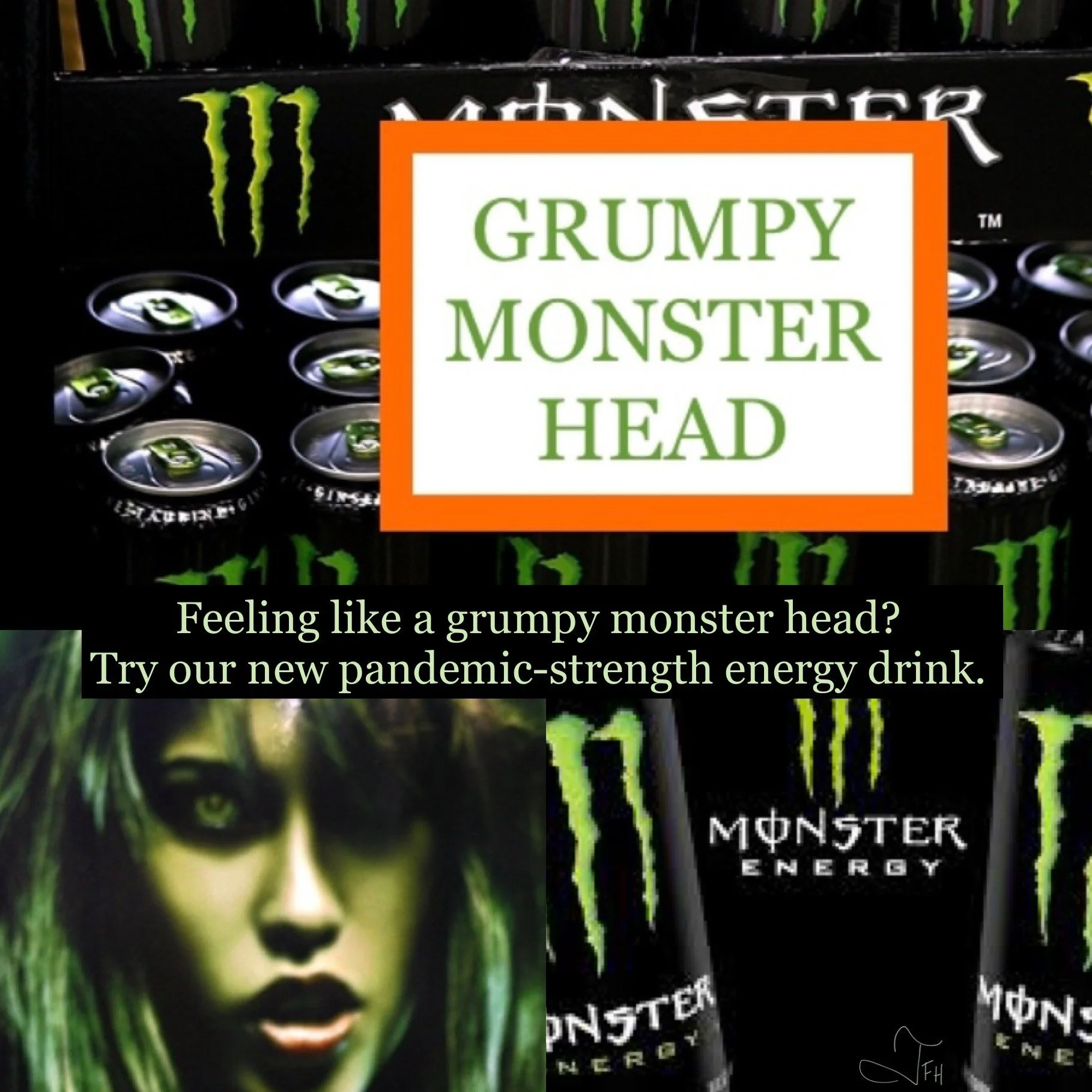 Grumpy Monster Head