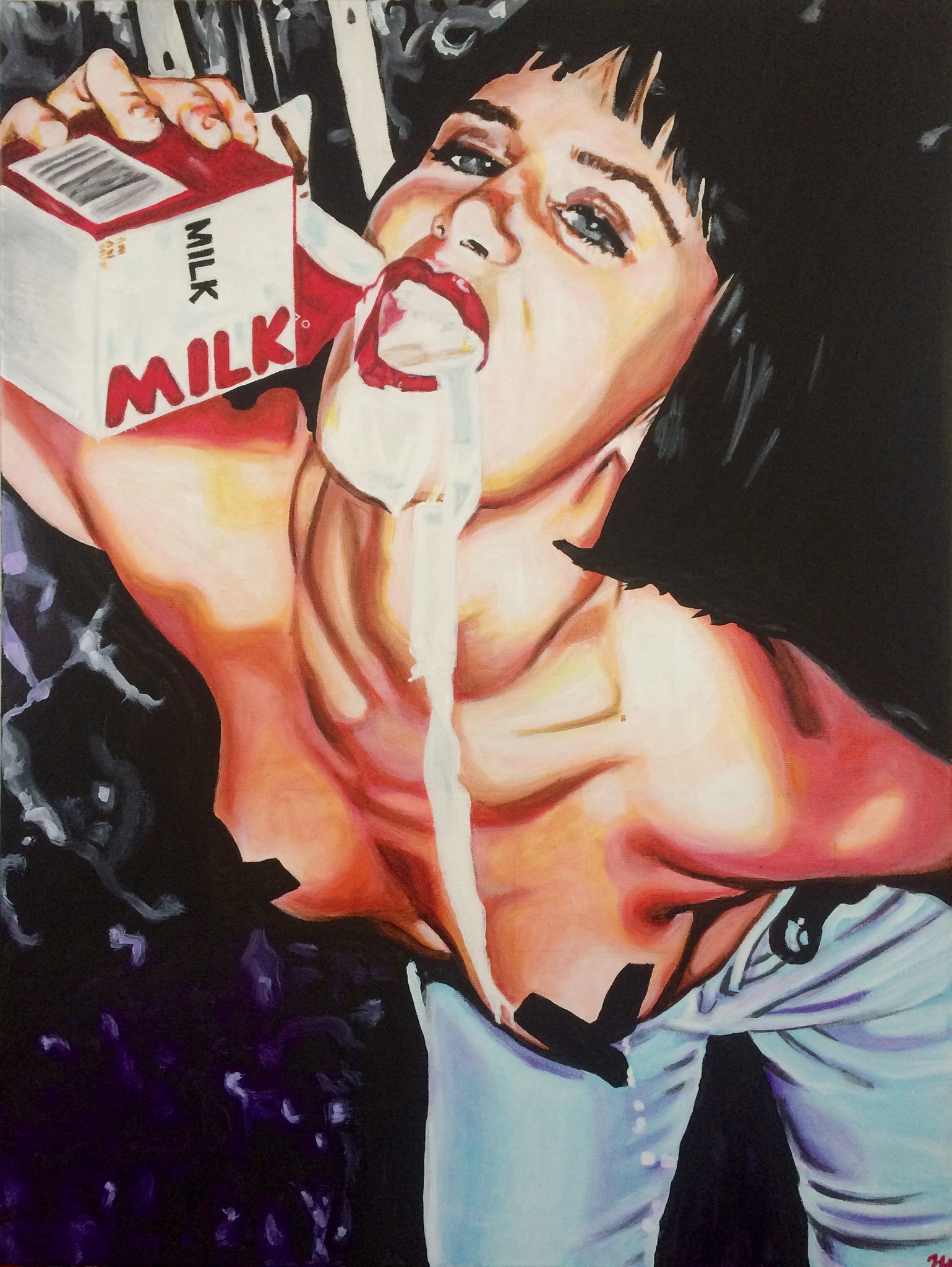 "Milk" Portrait of Juliette Lewis. 18”x24” Acrylic on Canvas. 2015 SOLD*