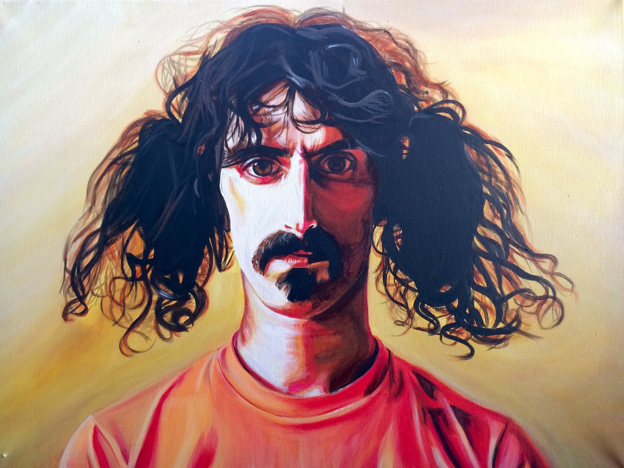 "Lumpy Gravy" Portrait of Frank Zappa. 18”x24” Acrylic on Canvas. 2016 SOLD*