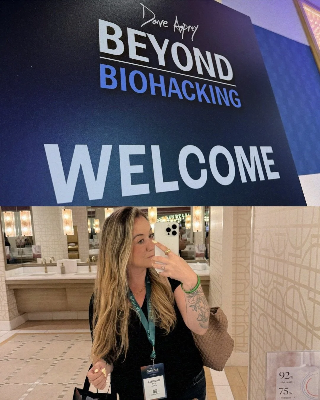Day 1 of my biohacking diary is here. 🧬 

Walked into a room full of people obsessed with optimizing the human body, mind and soul - and found myself right at home talking about what we do at @nuritaspeptides 💚

Lots of conversations around peptide