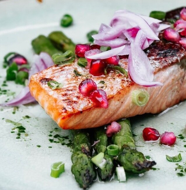 Spotlight on: Salmon

Salmon is a rich source of omega-3 fatty acids, protein, and vitamin B12.

Omega-3 is an essential polyunsaturated fatty acid. It is crucial for brain function, neurotransmitter production, vision and energy production as it is 