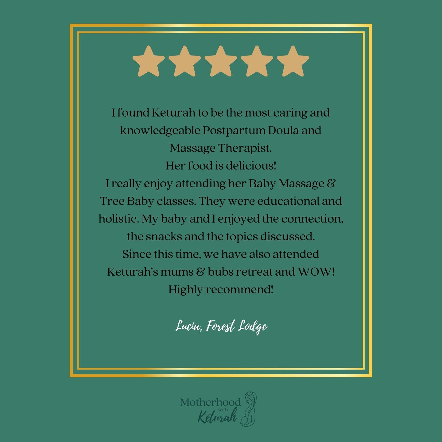 5-Star Review
Thank you to the wonderful families I am honoured to work with. 
You continue to inspire me everyday!

#postpartumdoula #sydney #postnatalcare #babymassageclasses #pregnancymealservice #postpartummealservice
#matrescenceeducator