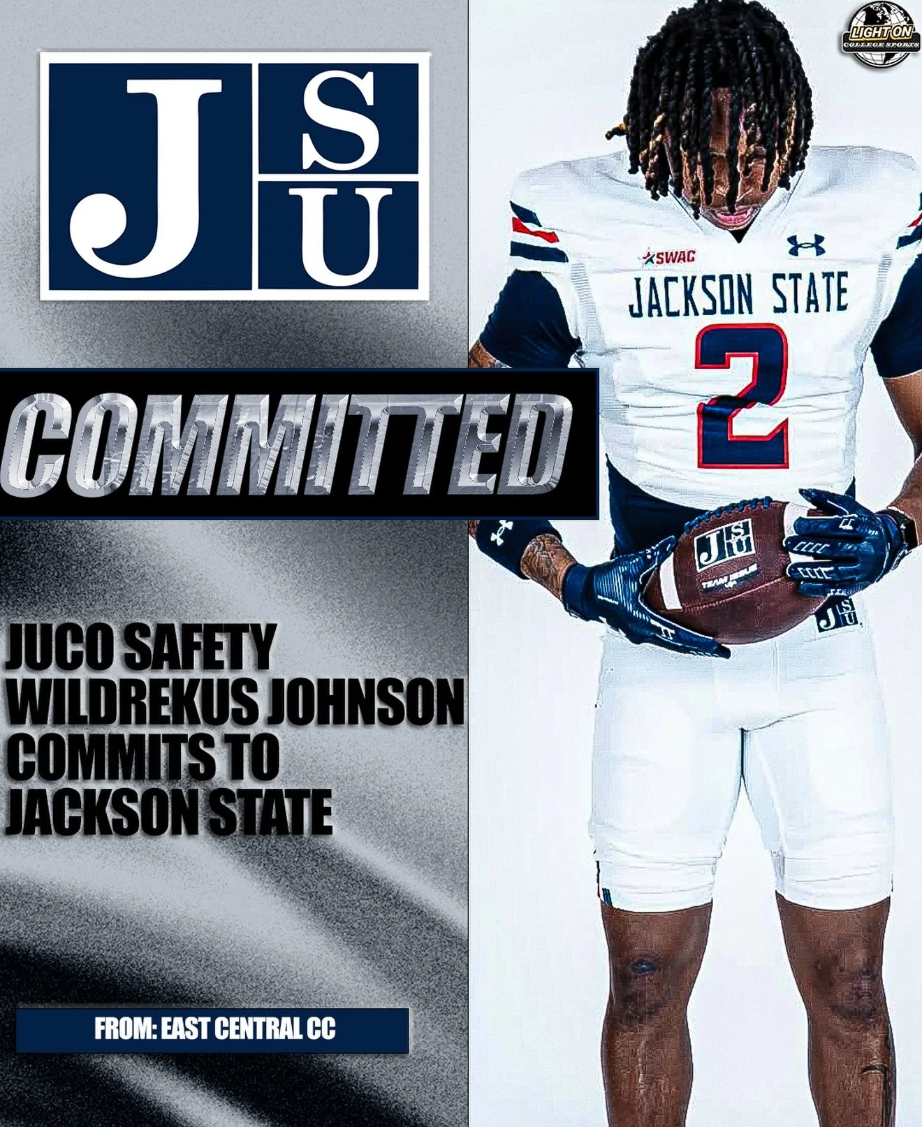 Jackson State lands a commitment from ECCC safety Wildrekas Johnson 🐅

#GuardTheeYard  @dreku5_