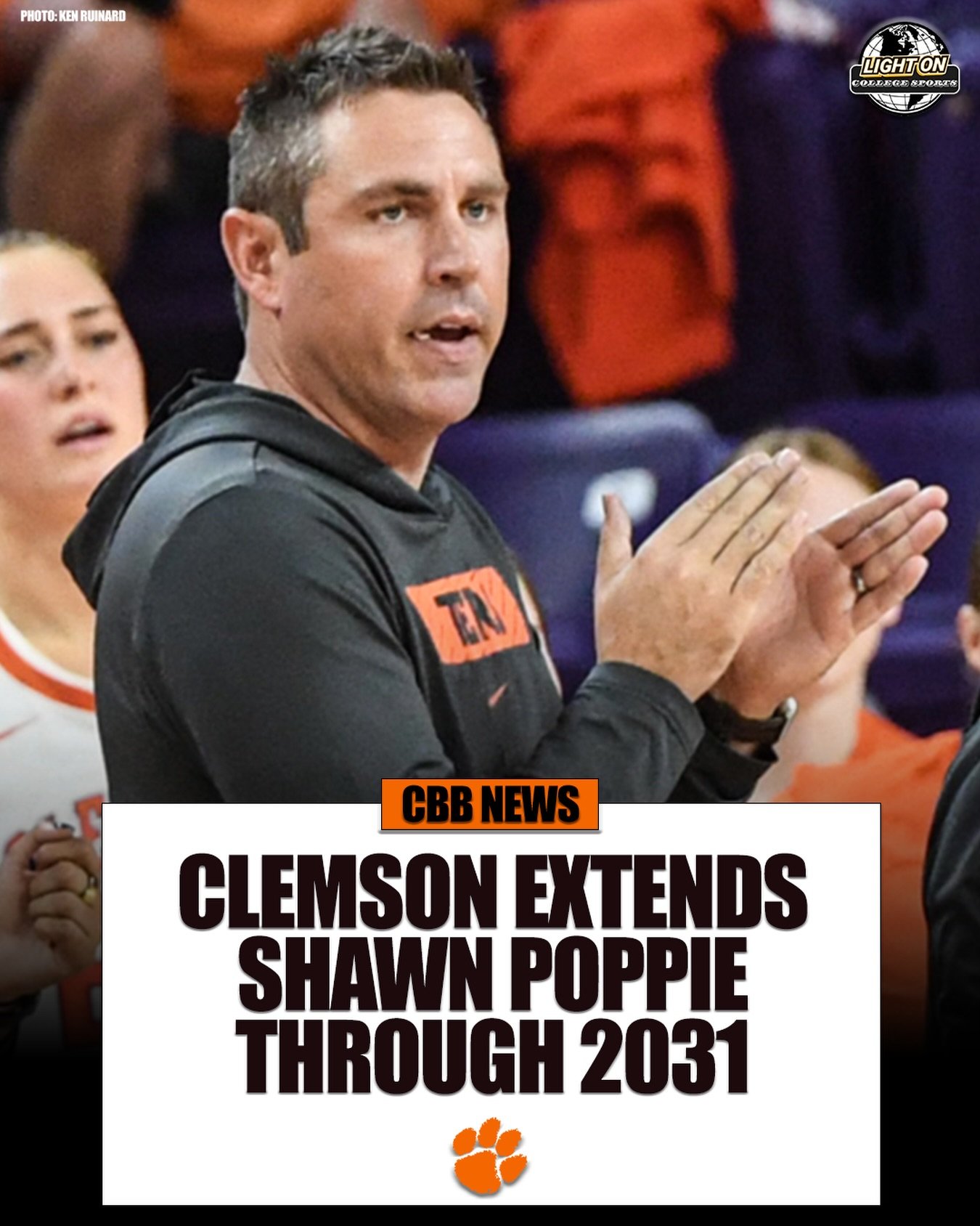 Clemson women&rsquo;s basketball head coach has agreed to a new contract extension through the 2030-31 season.

The Tigers have won 30 games in less than two full seasons with Poppie at the helm. 

Per: @clemsonwbb