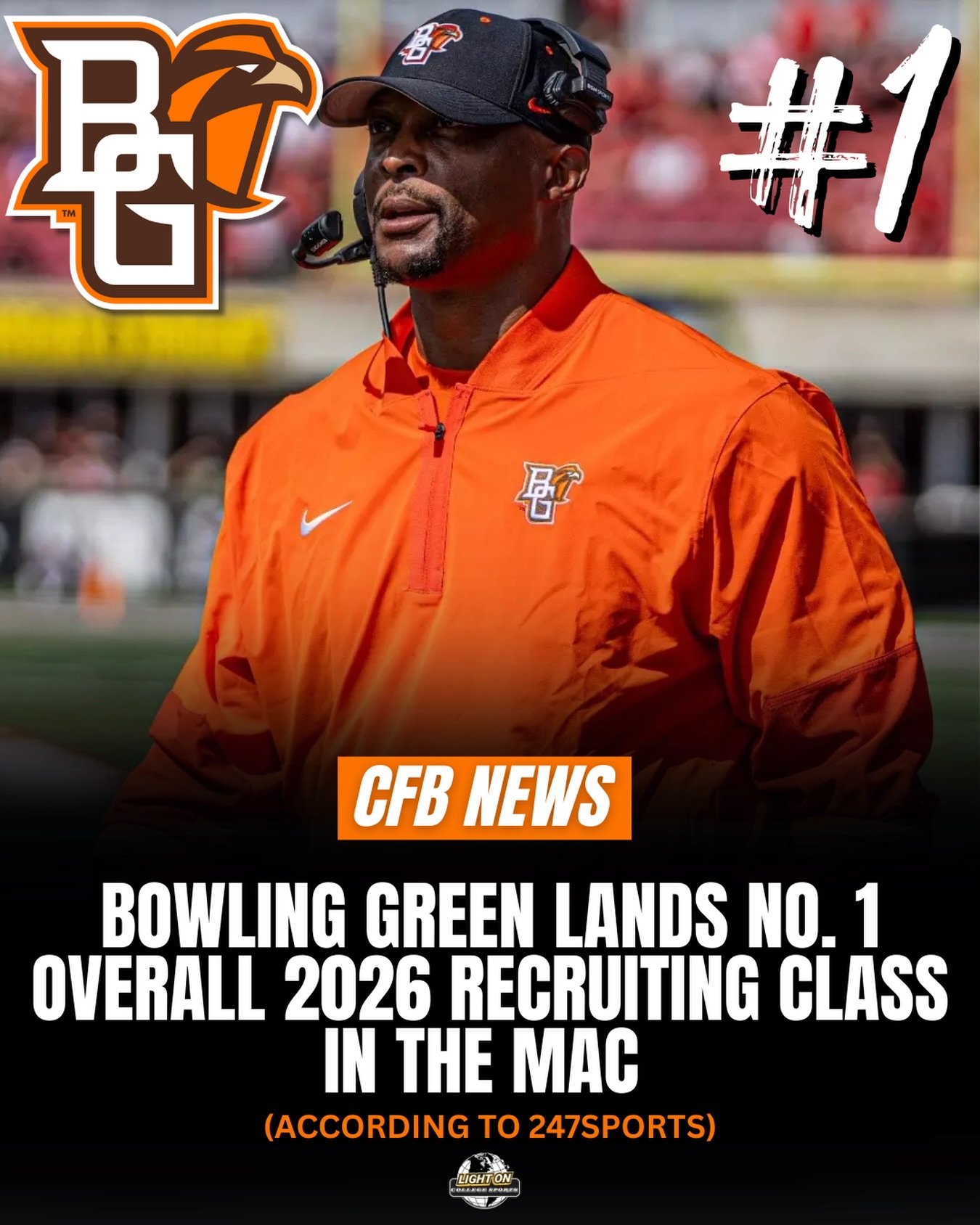 Coach Eddie George and the Bowling Green Falcons have landed the No. 1 overall 2026 recruiting class in the MAC. 📈

@bgsufootball @eddiegeorge2727 

(via @247sports)