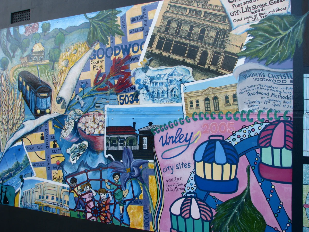 Mural Goodwood Community Centre wall