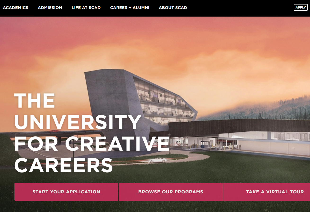 Featured in SCAD Academic Catalog 2019-20 + Website