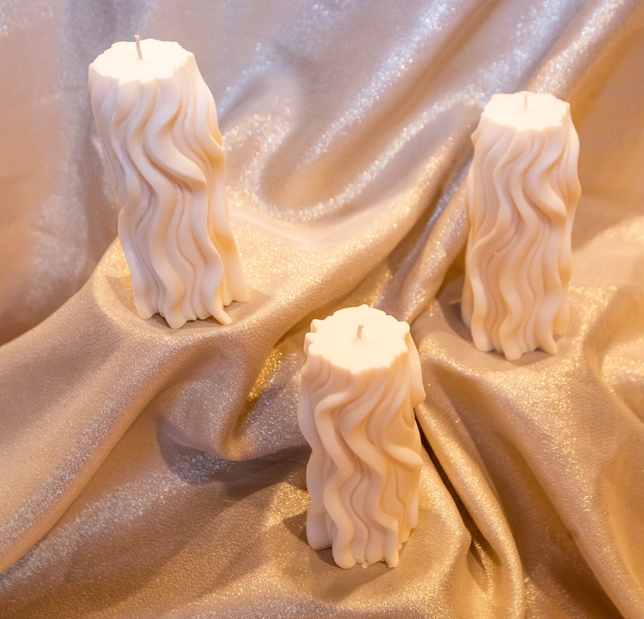 Waved Pillar Candle