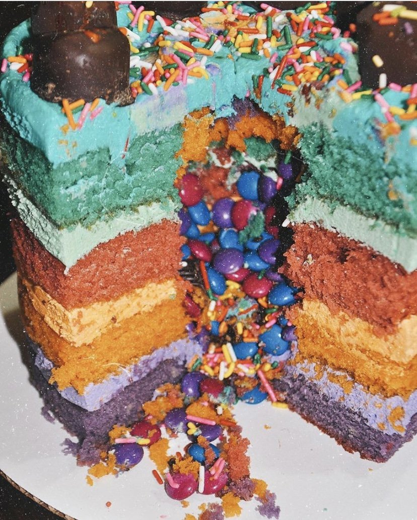 Rainbow Vanilla Cake (custom version)