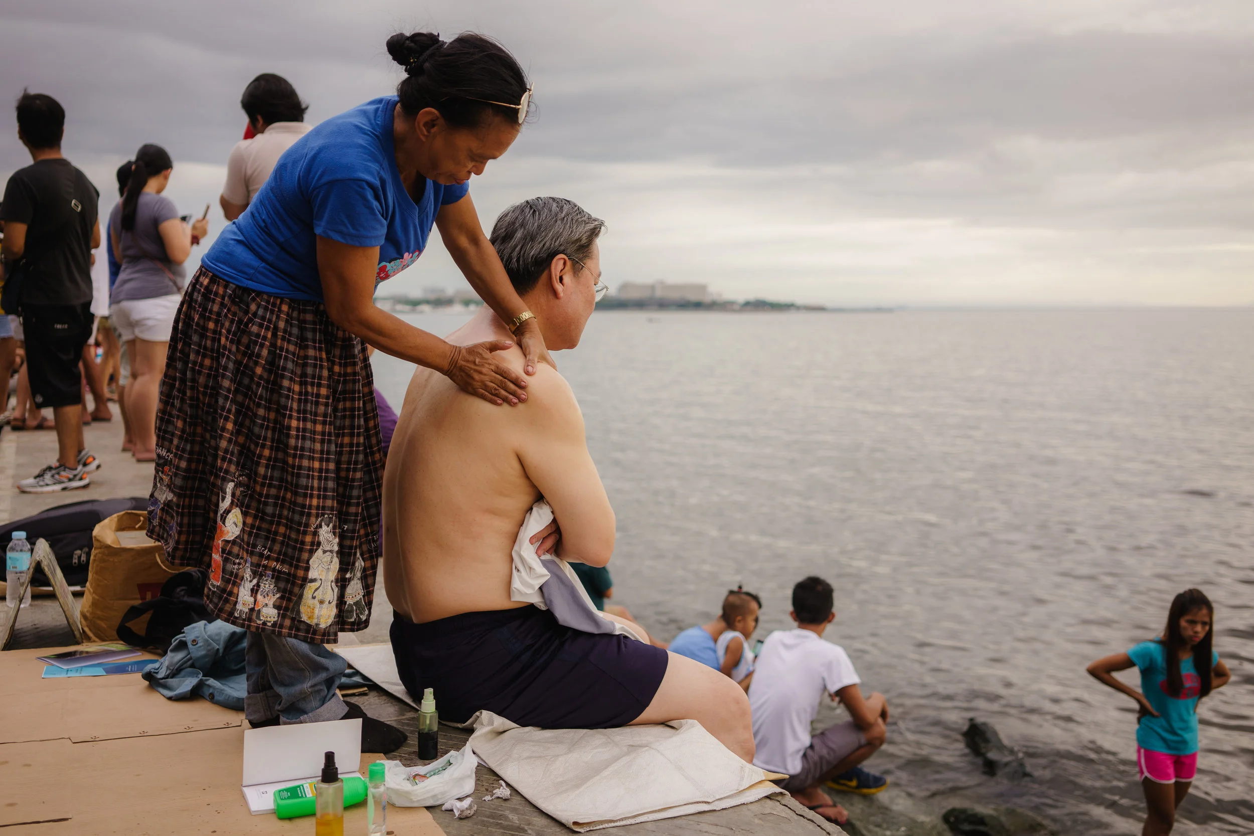 In January 2019, the Philippine government launched a major rehabilitation clean up called "Battle of Manila Bay"

This is a series of photos taken a month after the program started where locals and a number of tourists flocked to experience a slight