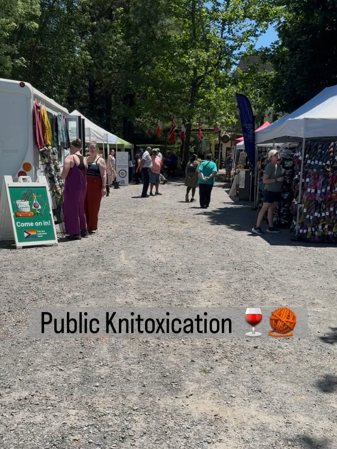 Thank you to everyone who came out for Public Knitoxication yesterday at @fabbioliwines and the amazing makers who make the event what it is🍷🧶 The weather was perfection for one of our favorite events of the year! As often happens when you're havin