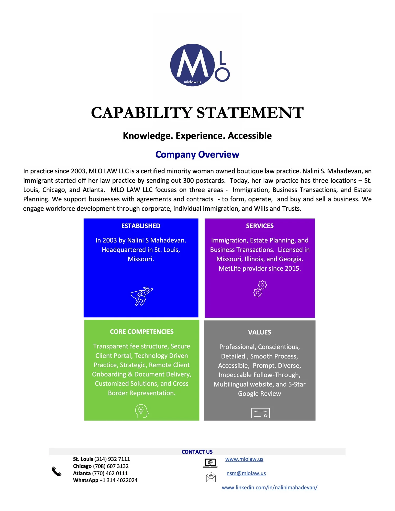 Capability Statement — MLO Law, LLC