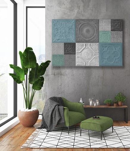 Ideas For Decorating With Tin Tiles, Tin Tile Wall Art