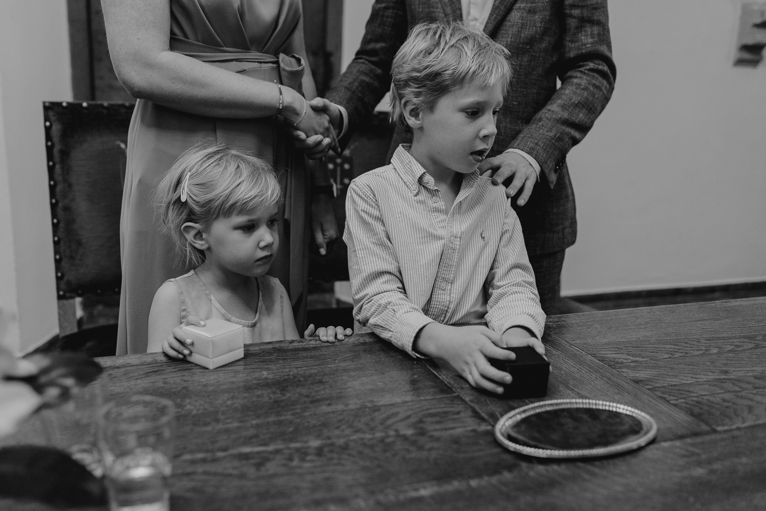 Small Wedding in Haarlem by Vicky McLachlan Photography_Small family wedding inside the stadhuis with their children standing with them.png