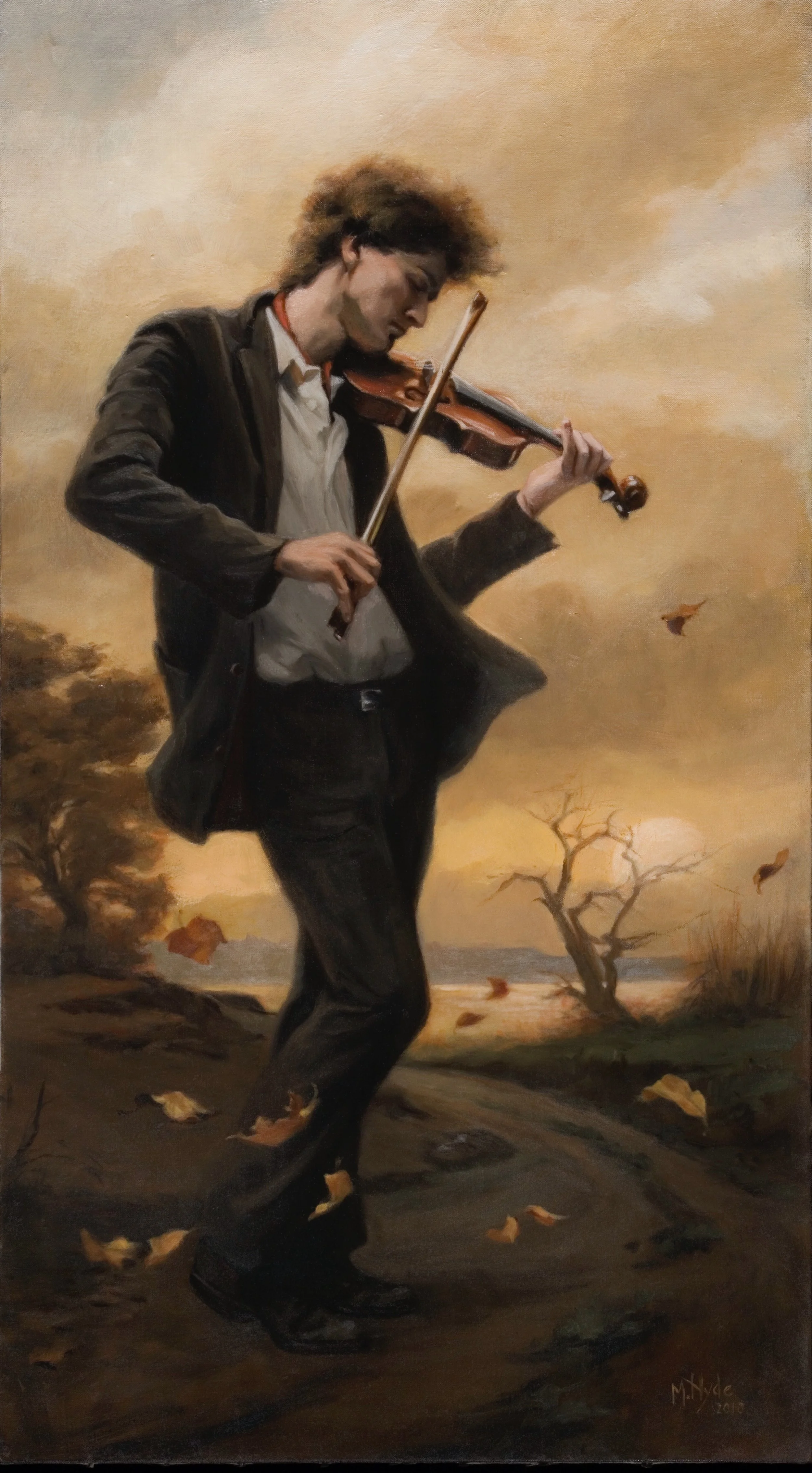 The Fiddler , Oil on canvas, 100 x 50cm, 2010