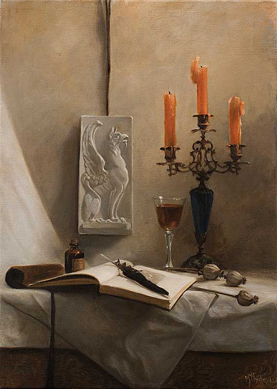 Scriptorium oil on linen cm. 70 by 50 2013 SOLD