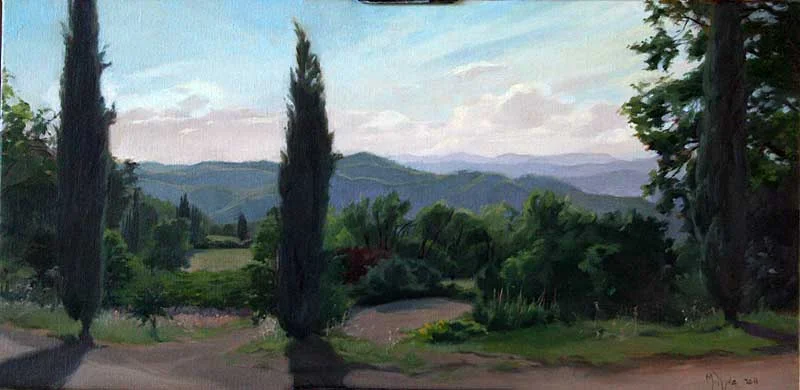 Evening Light, Capitignano oil on linen cm. 30 x 60 2011 SOLD